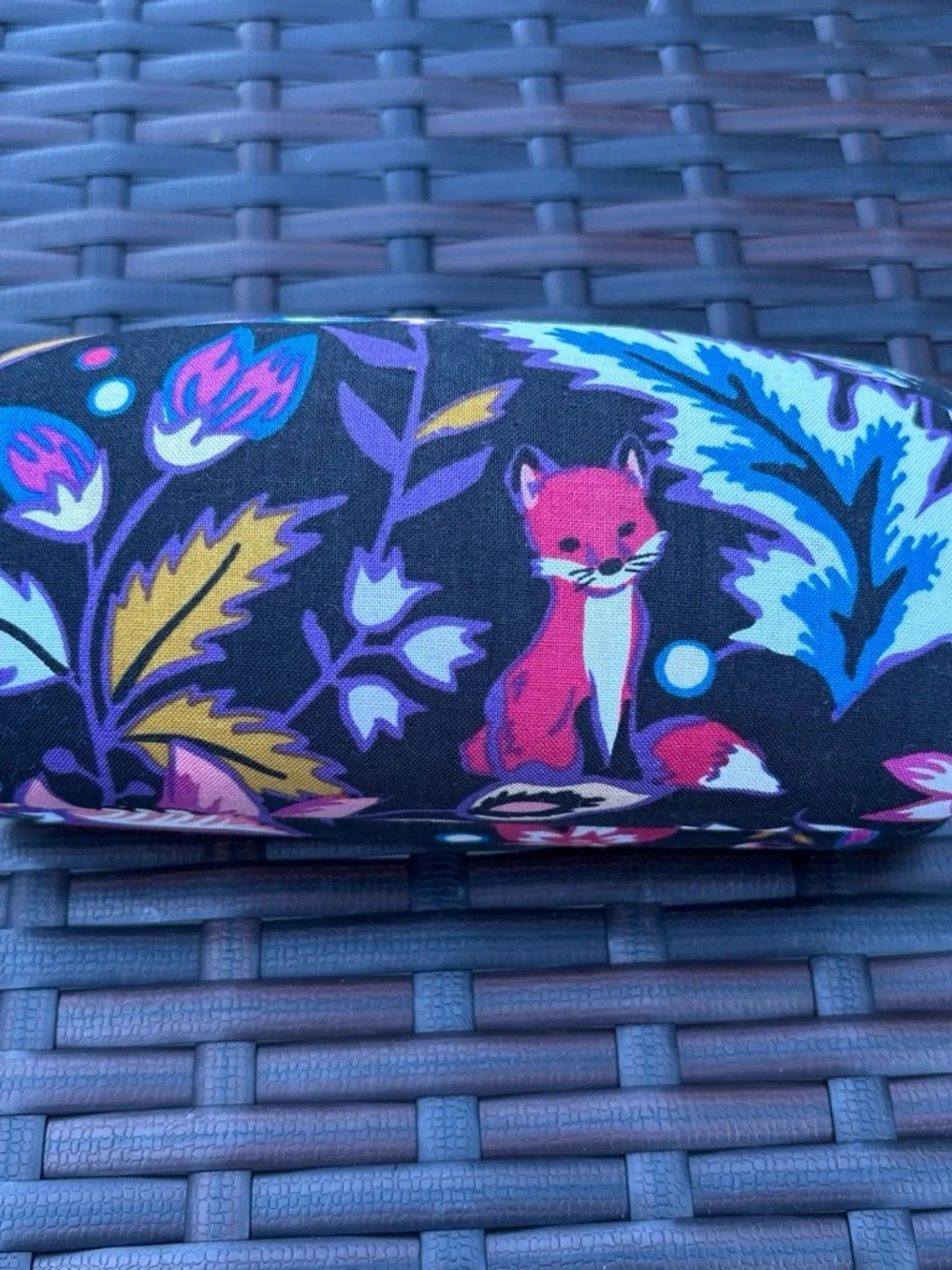 Vera Bradley Fox Print Sunglasses Case in Pink, Purple & Blue